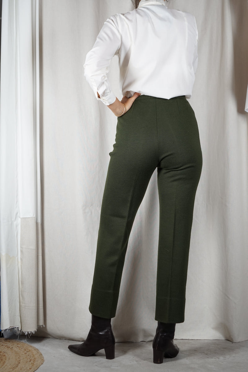 Superbe Pantalon Vintage Vert sapin en laine - Rodier - T. 34/petit 36