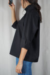 La Chemise Noire à Collerette - Coton - Pièce unique faut le voir porté © - T. 38 & 40