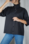 La Chemise Noire à Collerette - Coton - Pièce unique faut le voir porté © - T. 38 & 40
