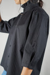 La Chemise Noire à Collerette - Coton - Pièce unique faut le voir porté © - T. 38 & 40