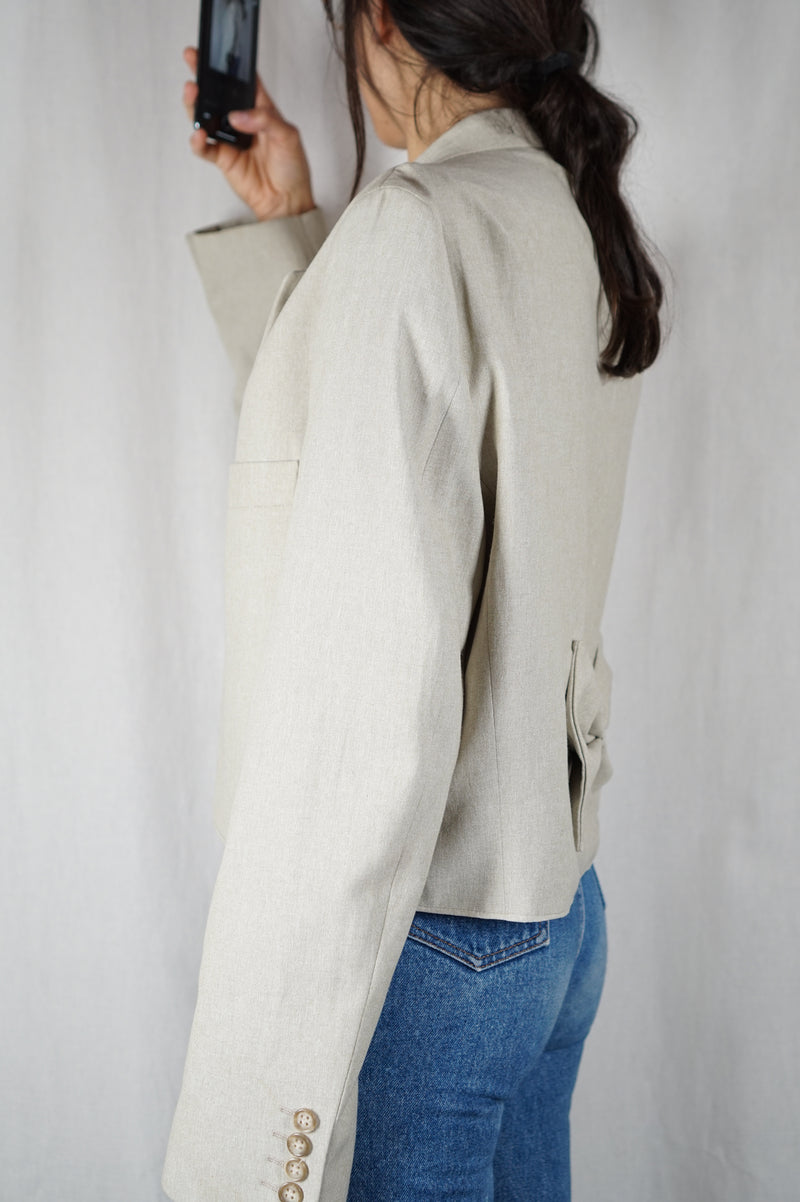 La Veste à Noeud sable chiné - Pièce unique faut le voir porté © - T. 42