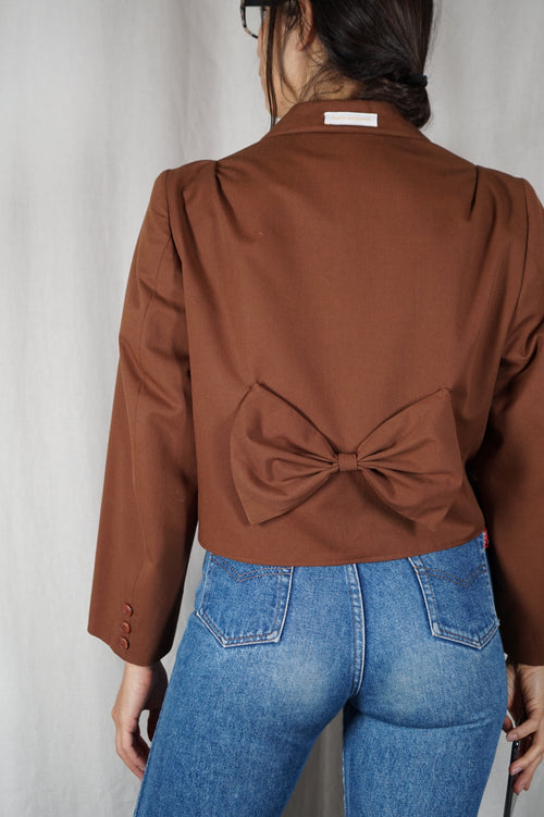 La Veste à Noeud Camel - Laine - Pièce unique faut le voir porté © - T. 34 & 36