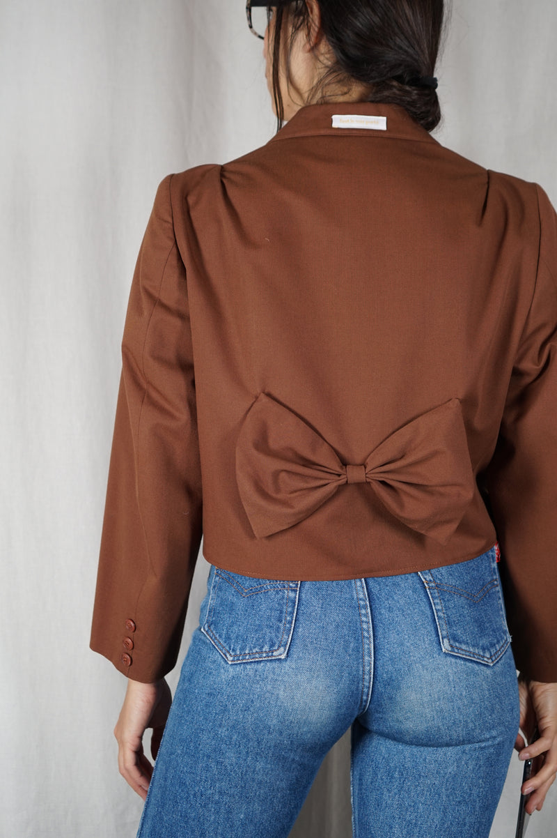 La Veste à Noeud Camel - Laine - Pièce unique faut le voir porté © - T. 34 & 36
