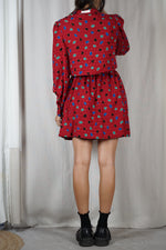 L'Ensemble rouge à motifs - 100% Soie - T. 34 & 36 - T. 1m70 max recommandé