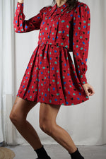 L'Ensemble rouge à motifs - 100% Soie - T. 34 & 36 - T. 1m70 max recommandé