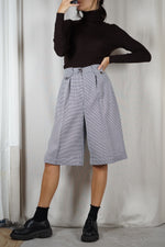 Superbe Bermuda Vintage pied-de-poule - Laine & Viscose - T.38 & petit 40