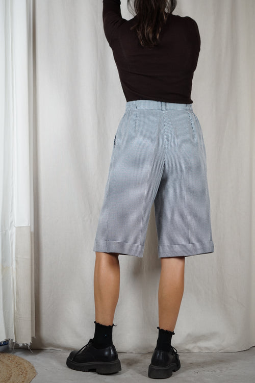 Superbe Bermuda Vintage pied-de-poule - Laine & Viscose - T.38 & petit 40