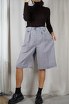 Superbe Bermuda Vintage pied-de-poule - Laine & Viscose - T.38 & petit 40