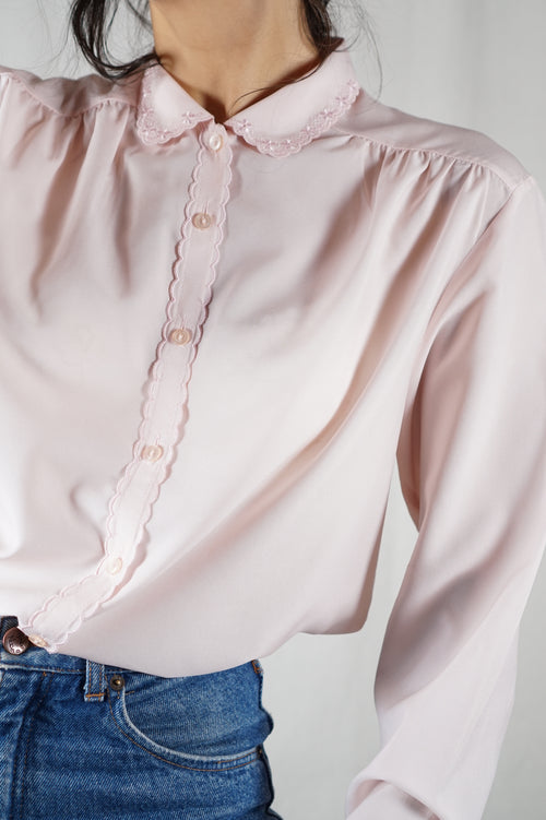 Adorable Chemise Vintage rose pâle - T. 38 à petit 42