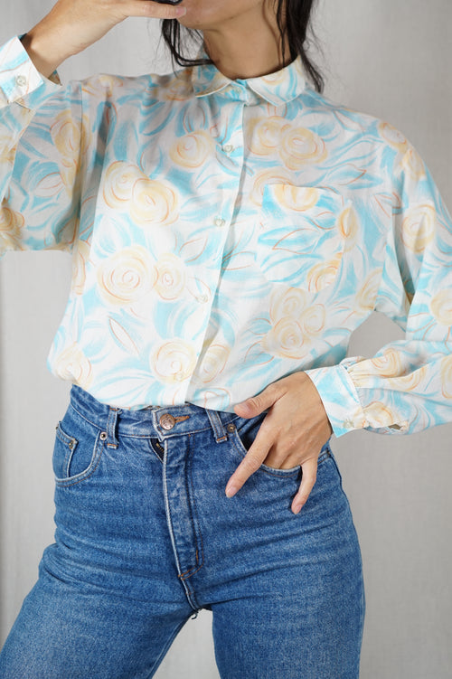 Superbe Chemise VIntage en coton & polyester - T. 38 & 40