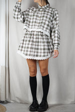 L'Ensemble Chemise à Carreaux - Pièce unique faut le voir porté © - 100% Coton & Broderie anglaise - T. 38 à 42