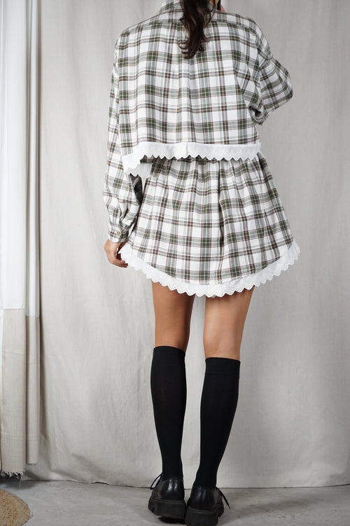 L'Ensemble Chemise à Carreaux - Pièce unique faut le voir porté © - 100% Coton & Broderie anglaise - T. 38 à 42