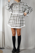 L'Ensemble Chemise à Carreaux - Pièce unique faut le voir porté © - 100% Coton & Broderie anglaise - T. 38 à 42