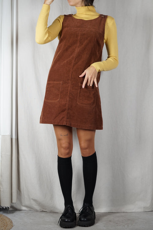 Superbe Robe Vintage en velours côtelé - T. 34 & 36