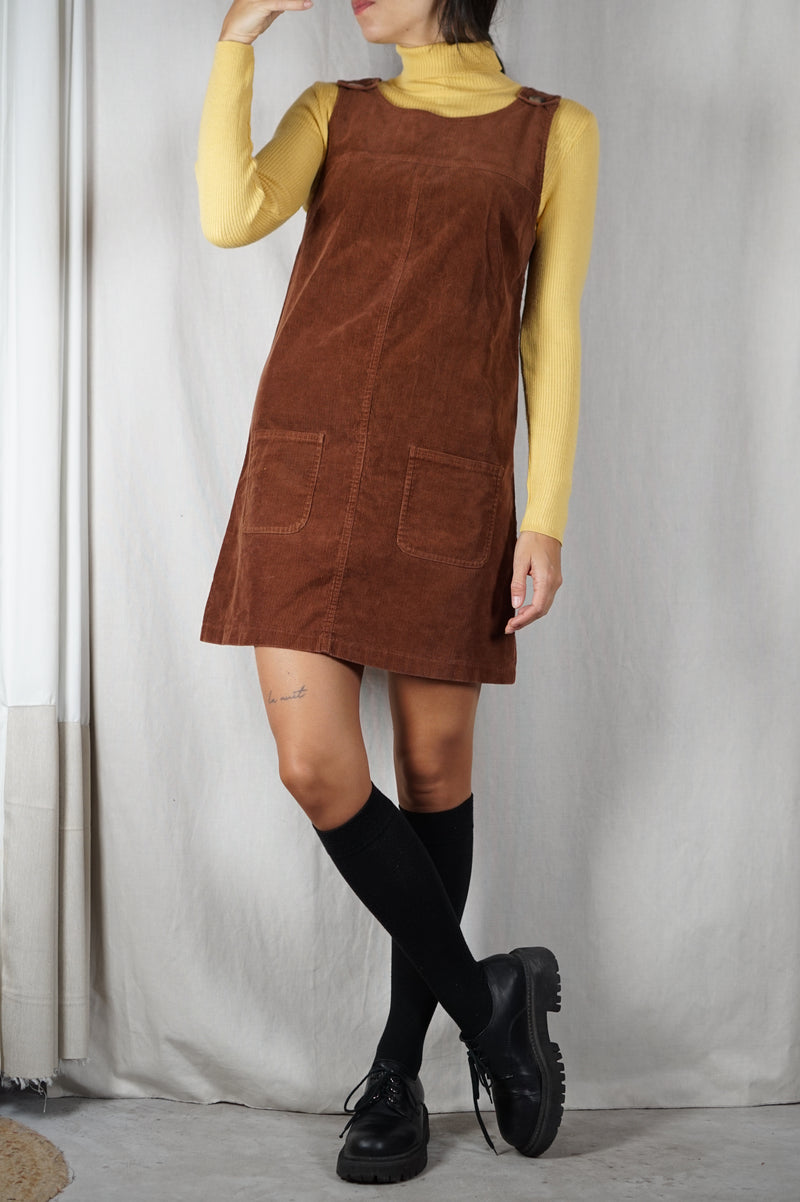 Superbe Robe Vintage en velours côtelé - T. 34 & 36