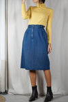 Superbe Jupe vintage en denim - 100% Coton - T. 38 - idéale grandes!