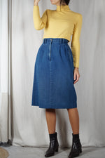 Superbe Jupe vintage en denim - 100% Coton - T. 38 - idéale grandes!