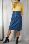 Superbe Jupe vintage en denim - 100% Coton - T. 38 - idéale grandes!