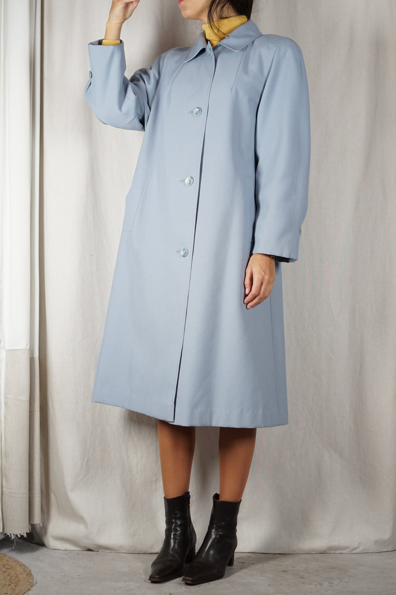 Superbe Trench Vintage bleu givré - T. 38 & 40 - idéal grandes!