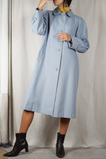 Superbe Trench Vintage bleu givré - T. 38 & 40 - idéal grandes!