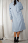 Superbe Trench Vintage bleu givré - T. 38 & 40 - idéal grandes!