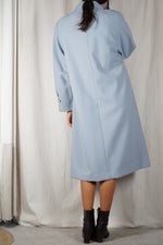 Superbe Trench Vintage bleu givré - T. 38 & 40 - idéal grandes!