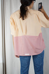 La Chemise Sorbet Abricot & Vieux Rose - Coton mélangé - Pièce unique faut le voir porté © - T. 38 à 42 - idéale grandes!