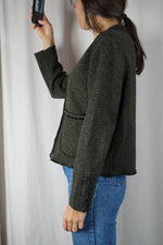 Cardigan Upcyclé couleur Vert forêt - Pièce Unique faut le voir porté - T. 36 à petit 40