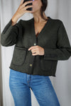 Cardigan Upcyclé couleur Vert forêt - Pièce Unique faut le voir porté - T. 36 à petit 40