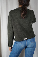 Cardigan Upcyclé couleur Vert forêt - Pièce Unique faut le voir porté - T. 36 à petit 40