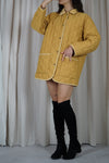 Superbe Manteau Vintage matelassé - Jaune ocre - T. 36 à petit 42