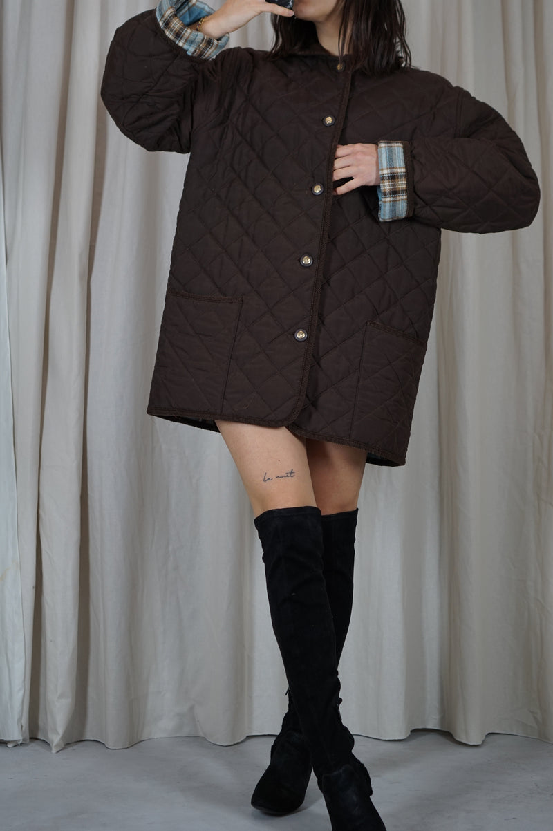 Superbe Manteau Vintage matelassé 🇫🇷 - Marron chocolat - T. 40 à petit 44
