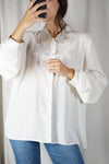 Magnifique Chemise Vintage crème voile - T. 44 à 48
