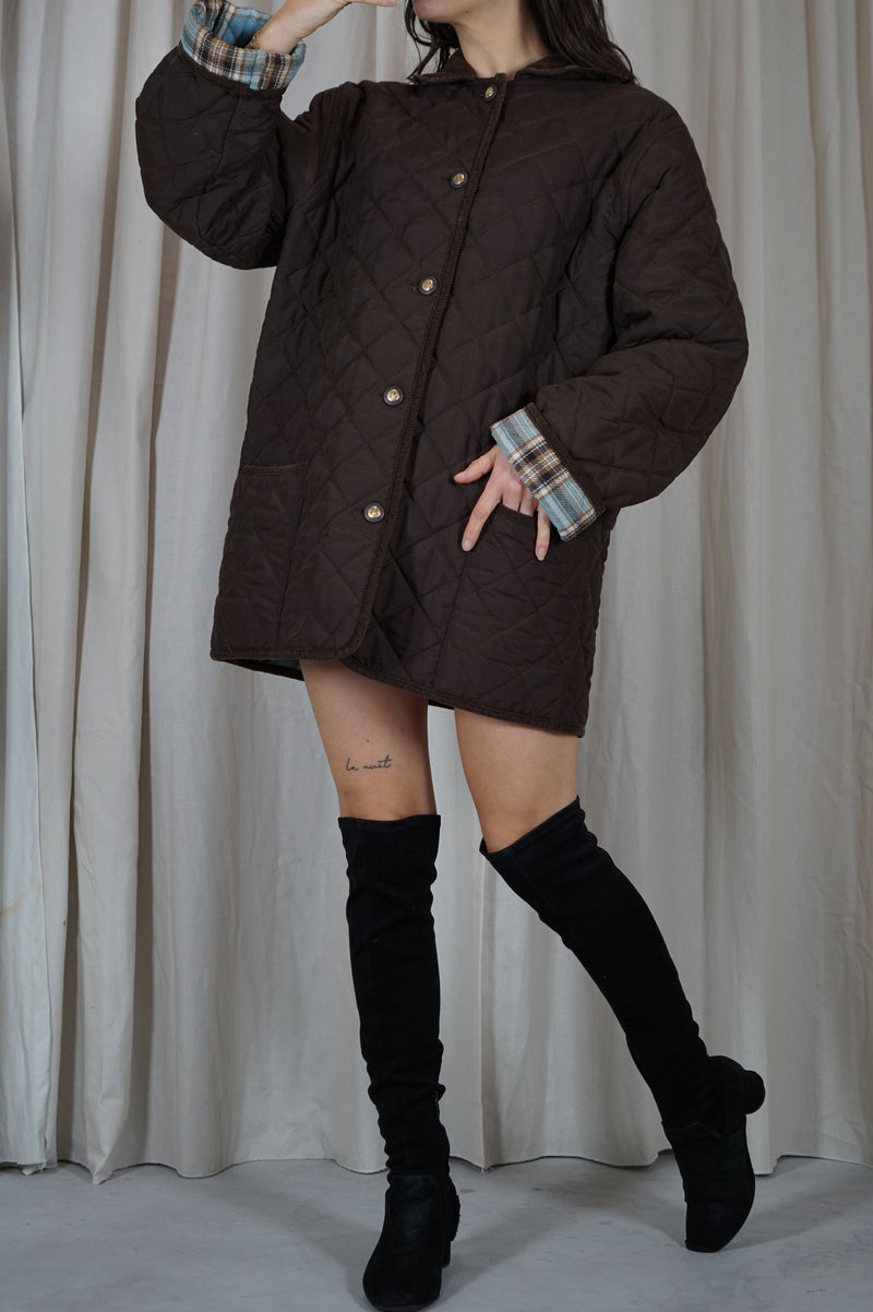 Superbe Manteau Vintage matelassé 🇫🇷 - Marron chocolat - T. 40 à petit 44