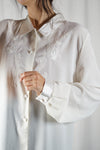 Magnifique Chemise Vintage crème voile - T. 44 à 48