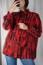 Superbe Chemise Vintage peau-de-pêche - T. grand 38 à 42