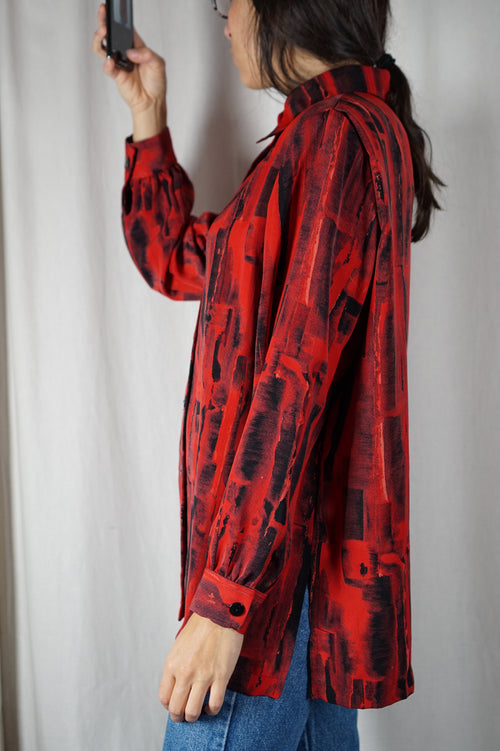 Superbe Chemise Vintage peau-de-pêche - T. grand 38 à 42