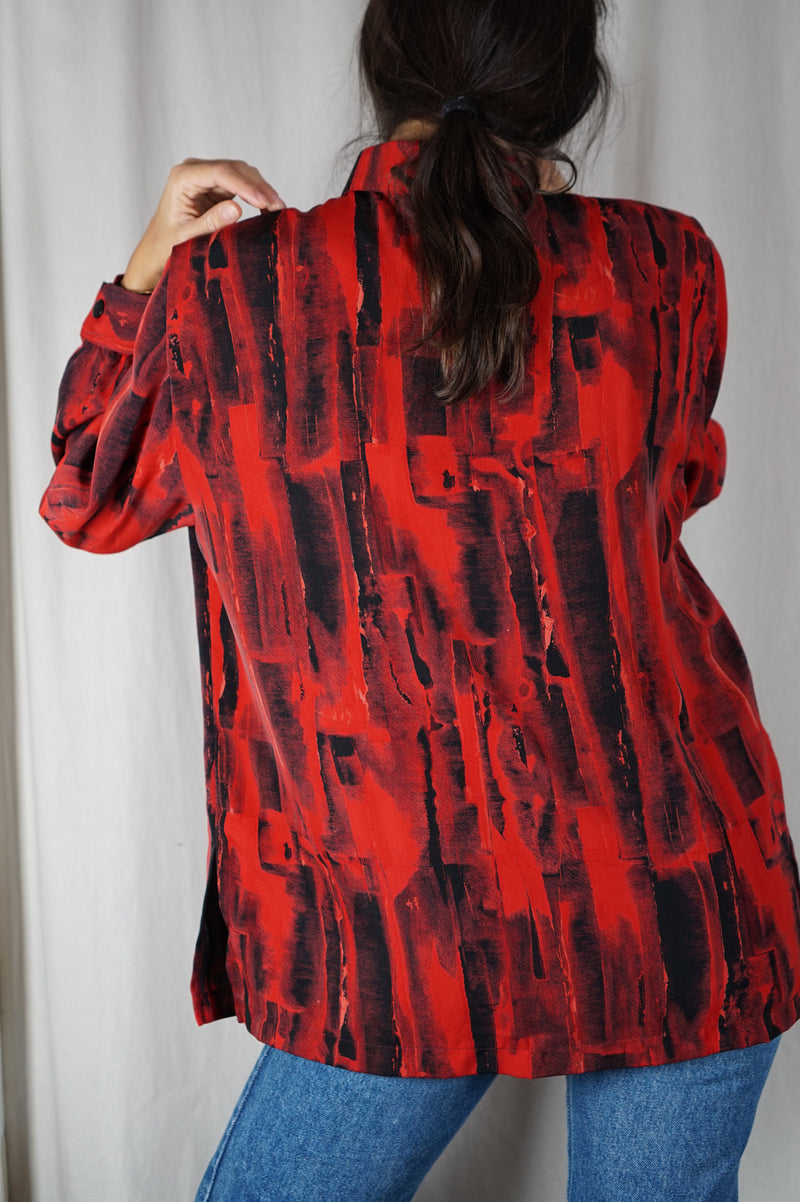 Superbe Chemise Vintage peau-de-pêche - T. grand 38 à 42
