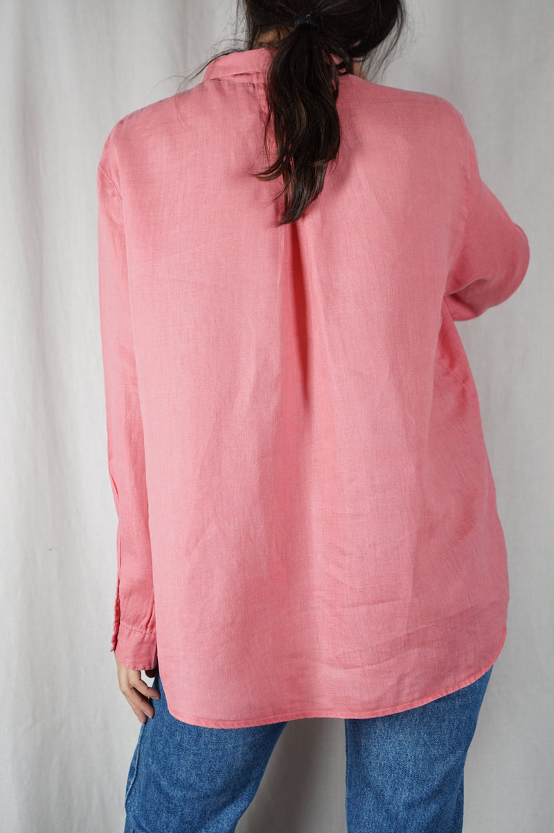 Superbe Chemise couleur corail - Lin - T. 42 à 48