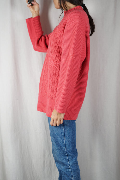 Superbe Pull Vintage corail - Laine - T. 40 à 44