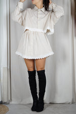 L'Ensemble Chemise Sable Rayé - Pièce unique faut le voir porté © - Coton & Broderie anglaise - T. 38 & 40