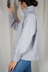 La Chemise Bleu/Gris à Collerette - Coton mélangé - Pièce unique faut le voir porté © - T. 36 à 42