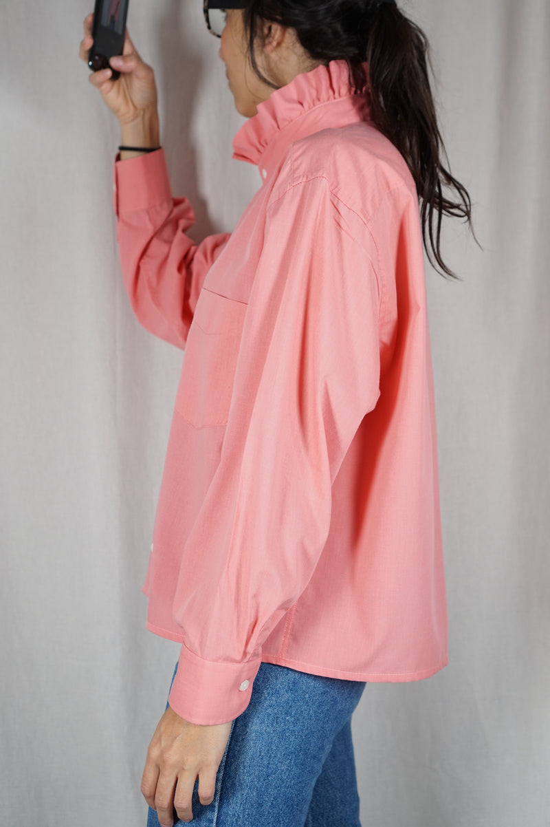 La Chemise Corail à Collerette - Coton mélangé - Pièce unique faut le voir porté © - T. 36/38 à 42