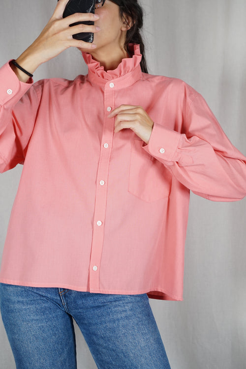 La Chemise Corail à Collerette - Coton mélangé - Pièce unique faut le voir porté © - T. 36/38 à 42