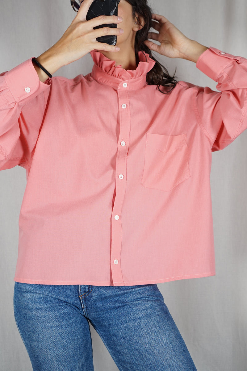 La Chemise Corail à Collerette - Coton mélangé - Pièce unique faut le voir porté © - T. 36/38 à 42