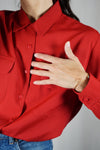 Superbe Chemise Vintage Coquelicot - Viscose mélangée - T. 38 au grand 40