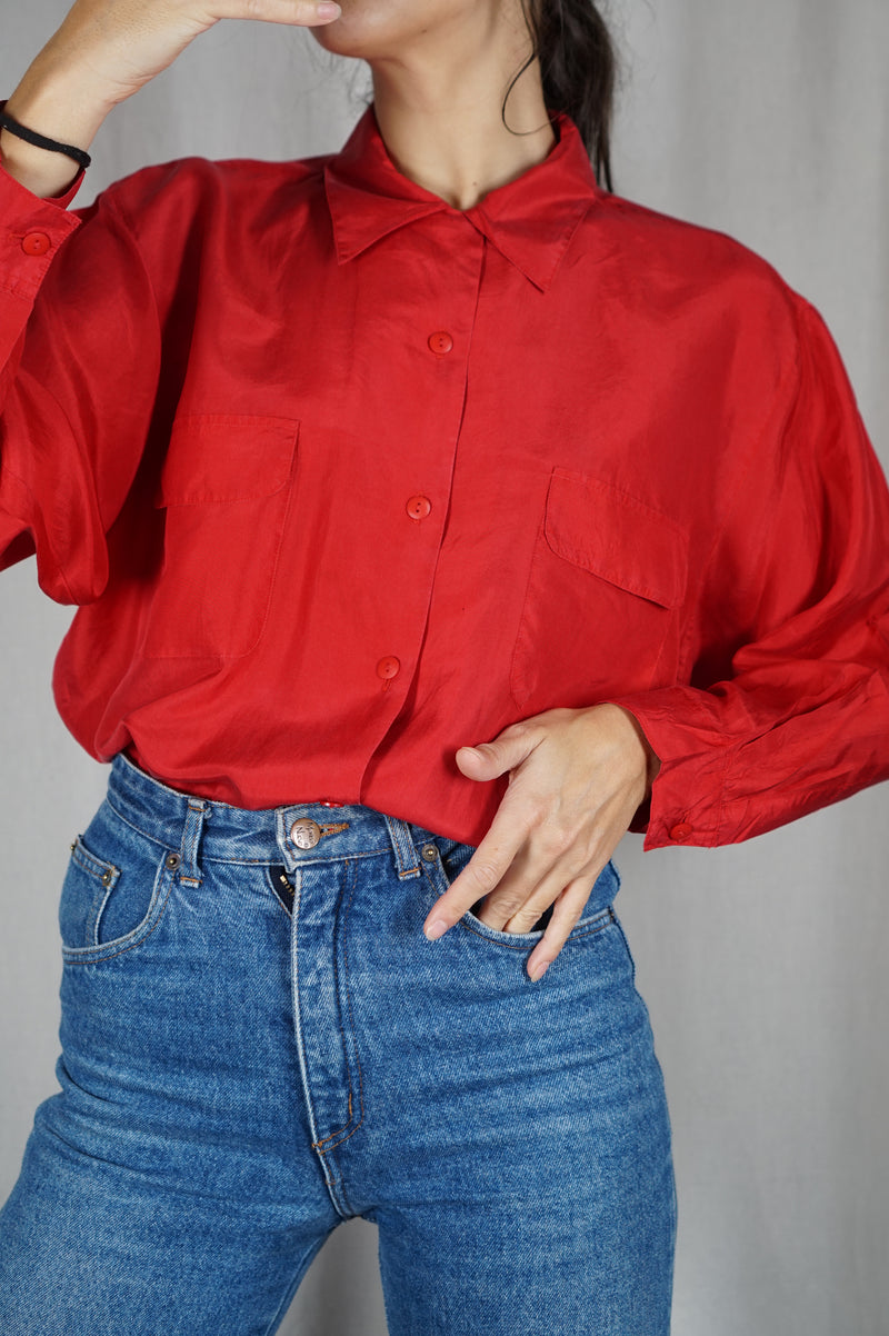 Magnifique Chemise Vintage en pure soie - T. 36/38 à 42