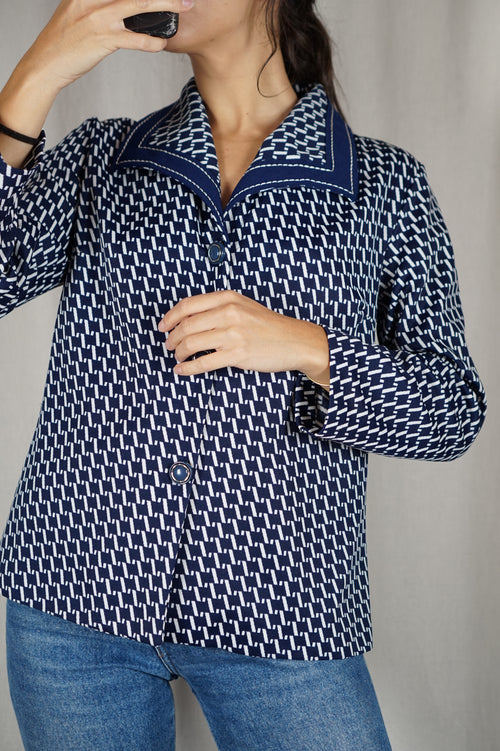 Magnifique Chemise/Veste légère Vintage couturière - Pièce Unique - T. 40 & 42