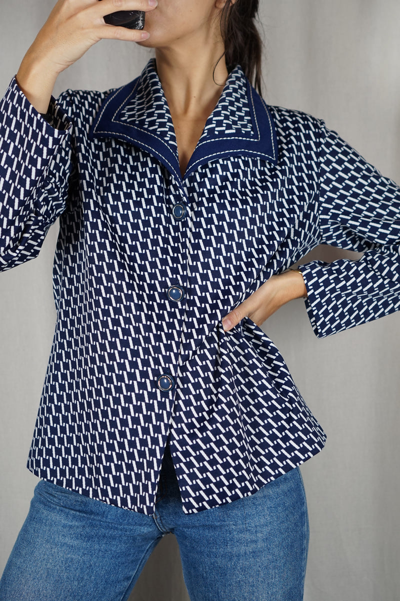Magnifique Chemise/Veste légère Vintage couturière - Pièce Unique - T. 40 & 42