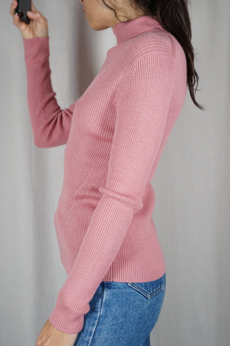 Joli Pull vintage Vieux Rose - Laine - T. 38 & 40